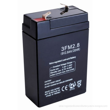 6v 2.8ah Sealed Valve Regulated Lead Acid Battery 3fm2.8 Abs For Electric Equipments